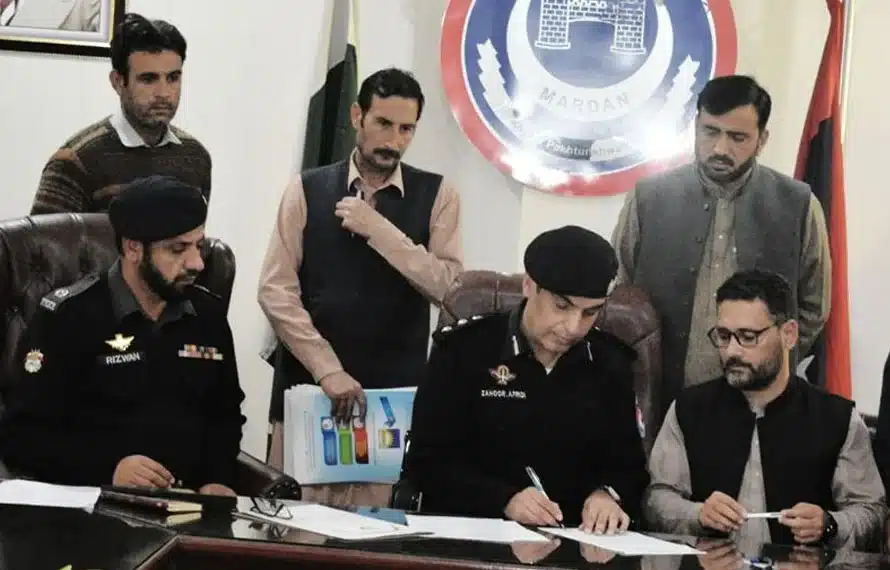 Mardan police inks MOUs with 14 educational institutions, two health facilities to support martyred cops families