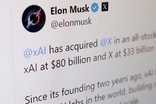 Elon Musk sells X to his xAI firm for $33bn