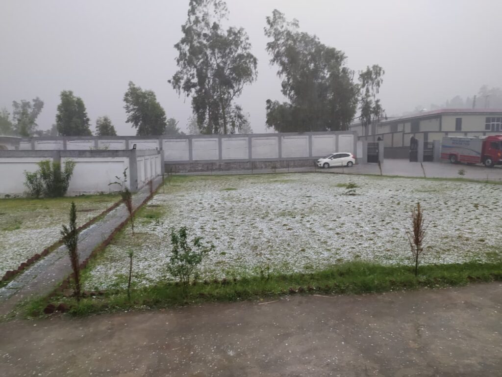 KP's upper areas receives heavy hailstorm, flash floods