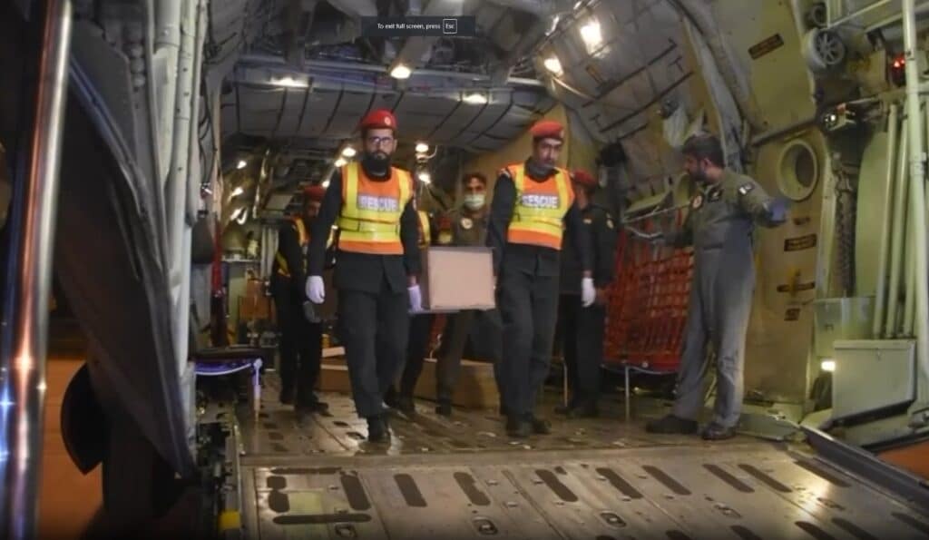PAF C-130 airlifts mortal remains of eight nationals from Iran to Bahawalpur