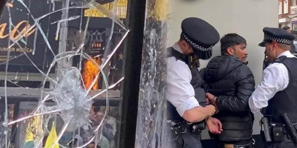 Indian extremists attack Pakistan's high commission in London, smash windows of building, 4 arrested