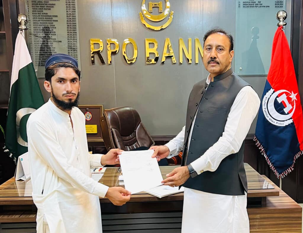 Tribute to sacrifices: KP police appoint martyred personnel’s sons in Bannu