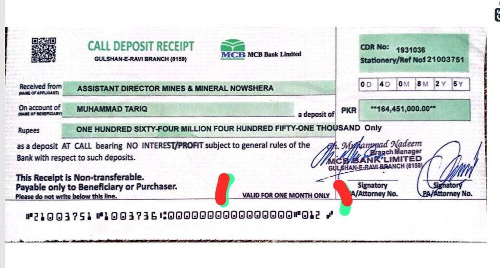 Contractor held over fake Rs160m deposit in mineral auction